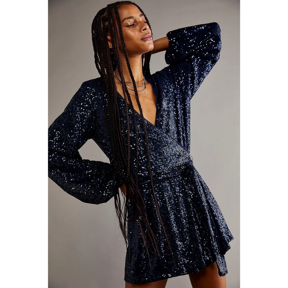 NWT Free People Christa Sequin Romper Size S - Picture 3 of 9